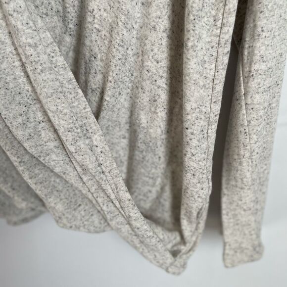 🟢J. Jill Faux Wrap Long Sleeve Top Cream Heather M - Picture 4 of 7